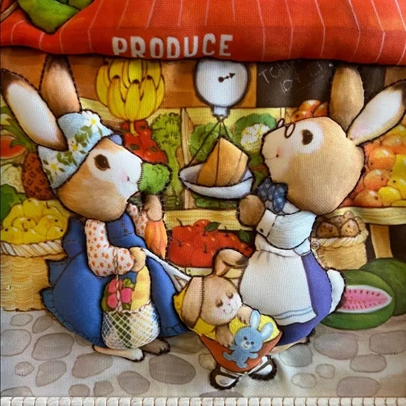 VINTAGE set of 2 Creative Circle Market Time bunny stitch & stuff kit 3D framed - Picture 11 of 17